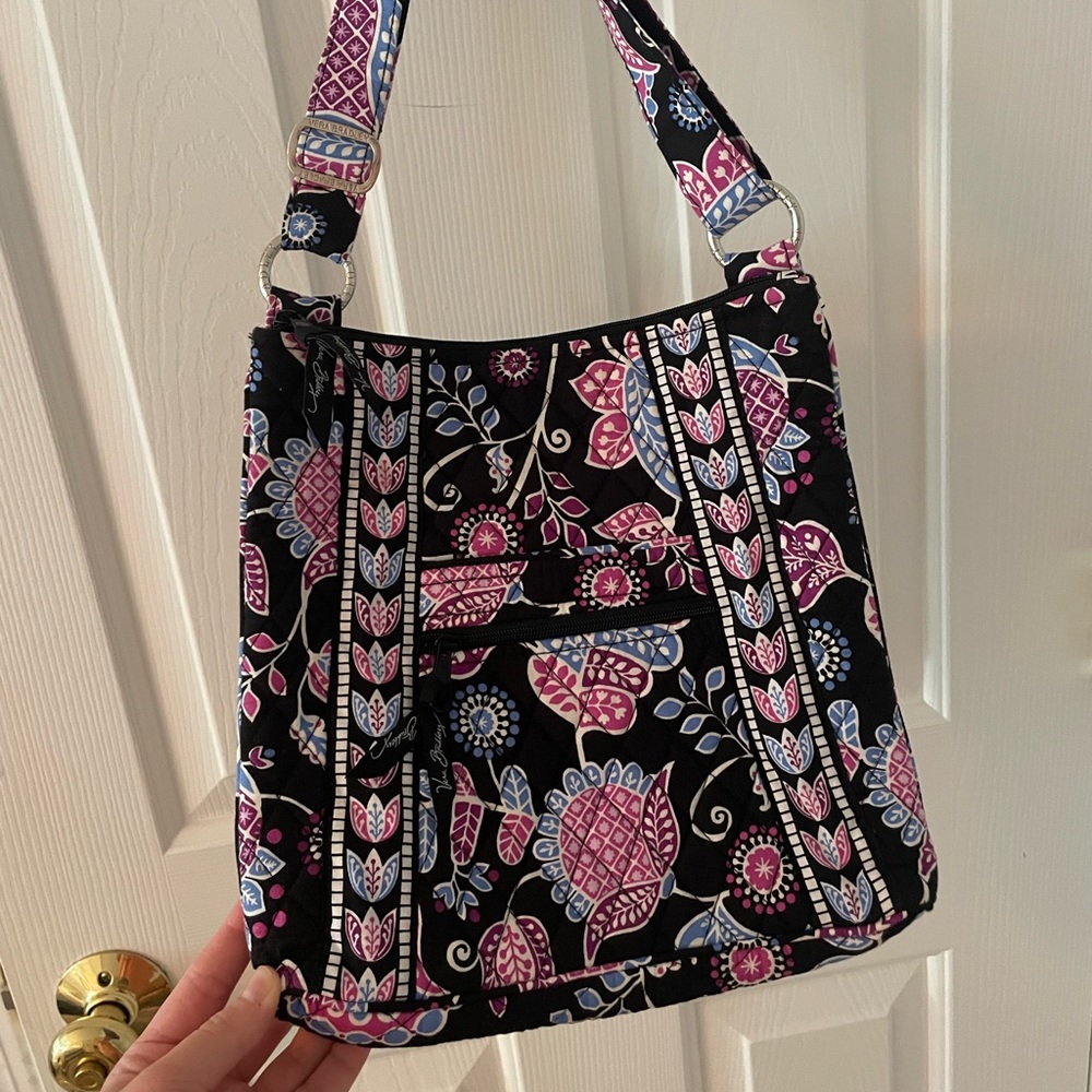 Vera Bradley Black and Pink Floral Crossbody Bag